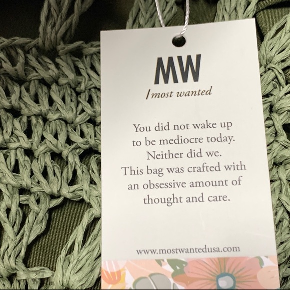 *SOLD* MOST WANTED USA Seagrass Woven Tote Shoulder Bag in Green - Picture 8 of 11